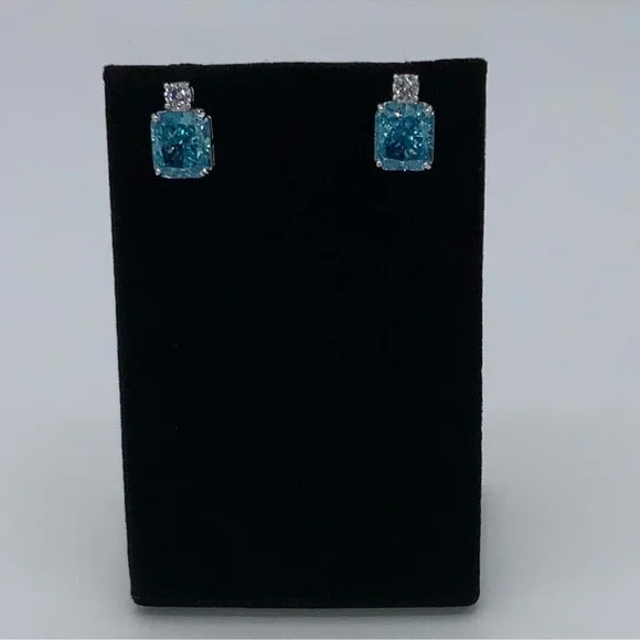 4ct Cushion Cut Earrings - Picture 8 of 12